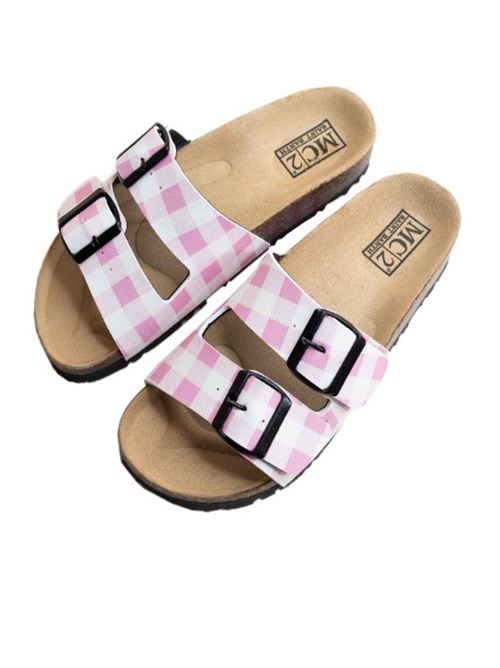 MC2 Saint Barth pink vichy cork sandals MC2 SAINT BARTH | SANDAL W-VYG21.VYG21